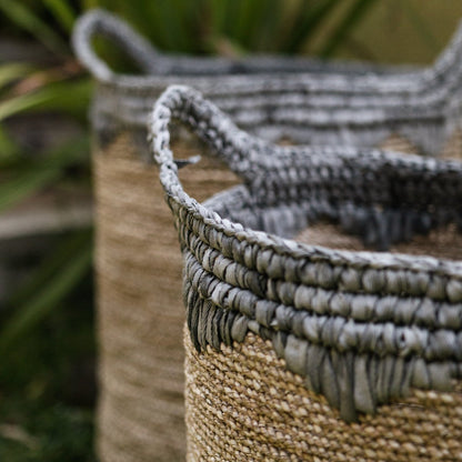 Handgemaakte Nias mand blauw van zeegras en katoen – maritiem en duurzaam