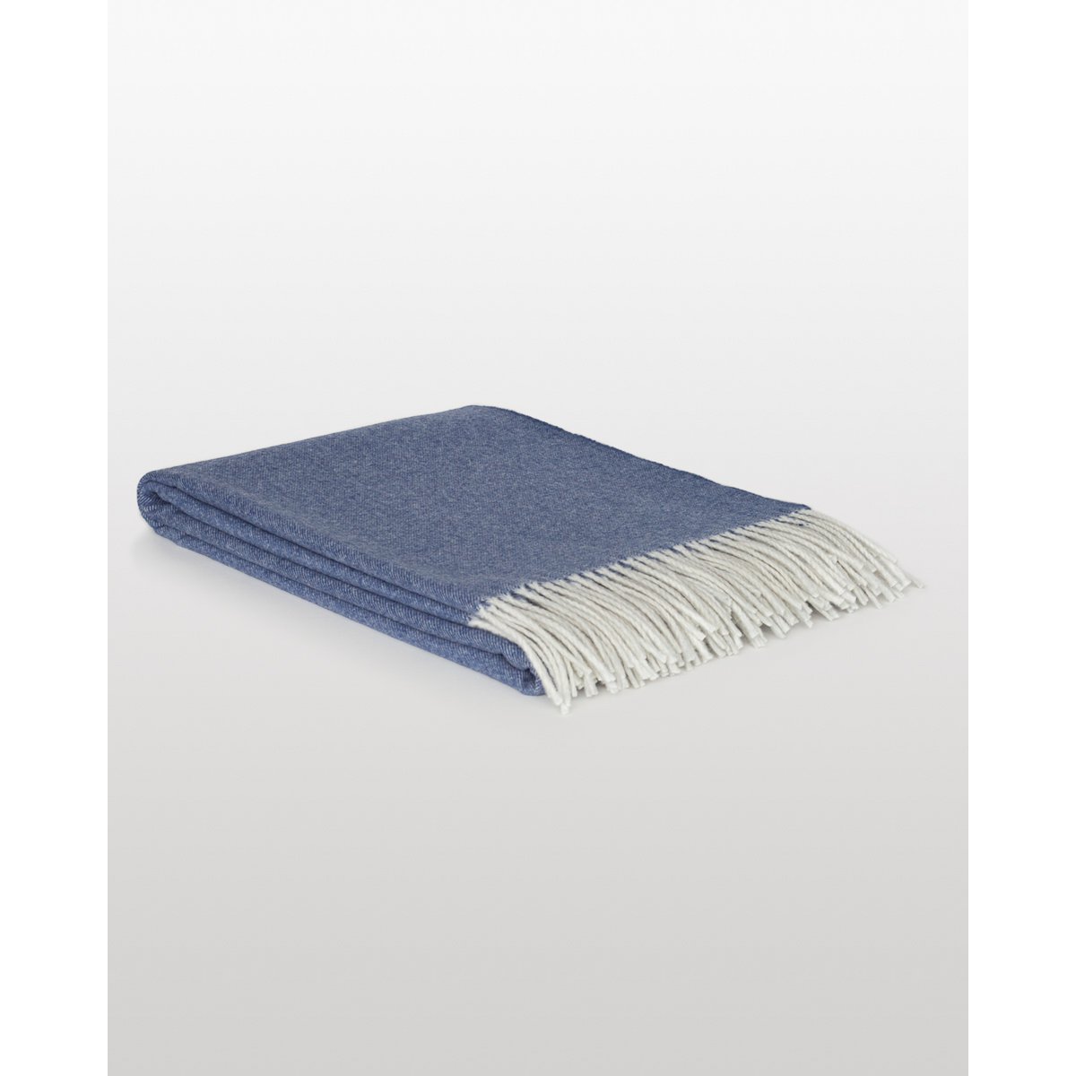 Kasjmier merino plaid Tibet Blue 140x200 – luxe blauwe deken | Woonware