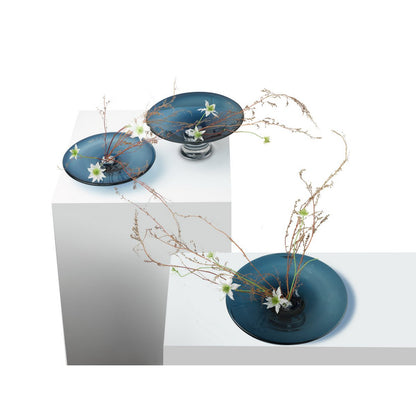 Schaal Ink Blue 32cm – luxe decoratieve glazen schaal Woonware