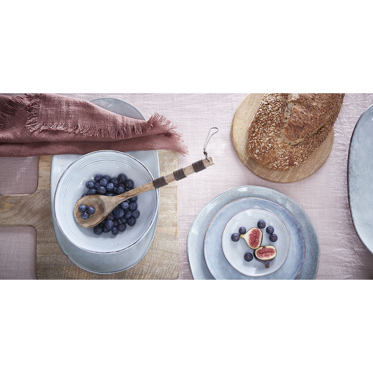 Tabo Serviesset 4 Persoons Grijsblauw – handgemaakt keramiek servies Woonware