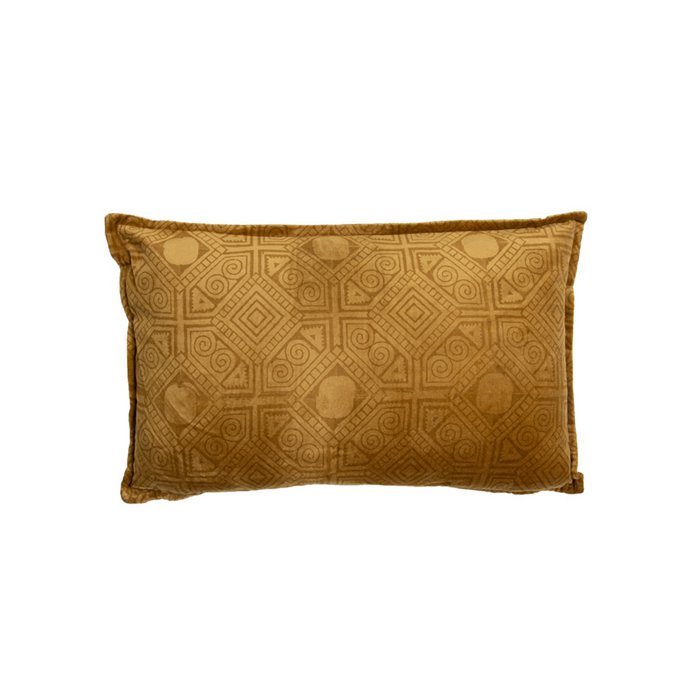 Fluwelen kussen Donna mosterd 50x30 | Woonware