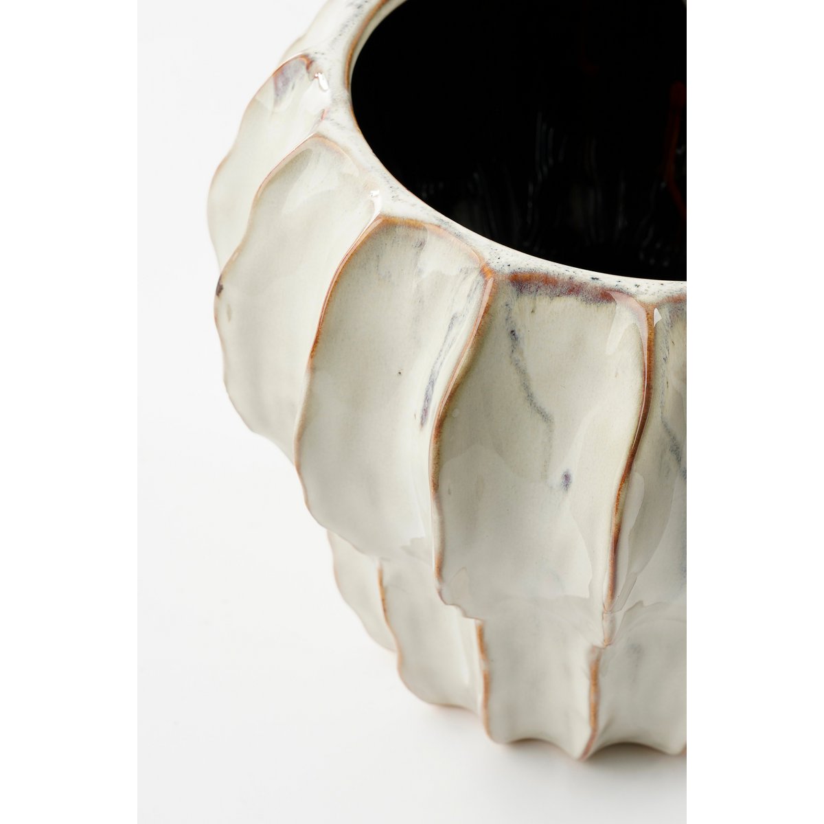 Handgemaakte Altea bloempot wit keramiek – stijlvolle plantenpot van Woonware