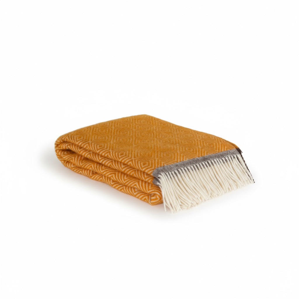 Gele wollen deken Venezia 140x200 van Nieuw-Zeelandse wol – Woonware