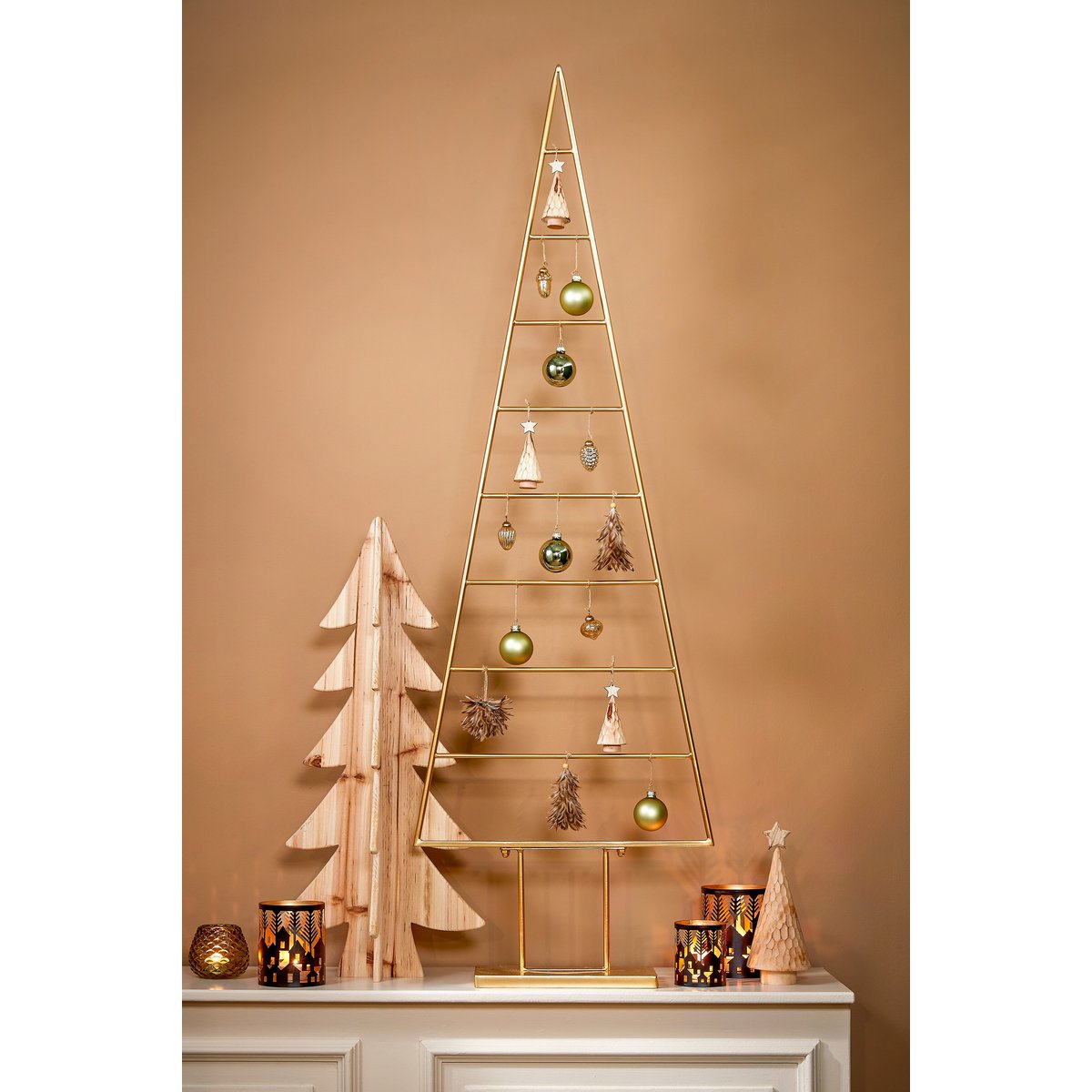 Decoratie kerstboom metaal goud 152 cm moderne kerstdecoratie Woonware