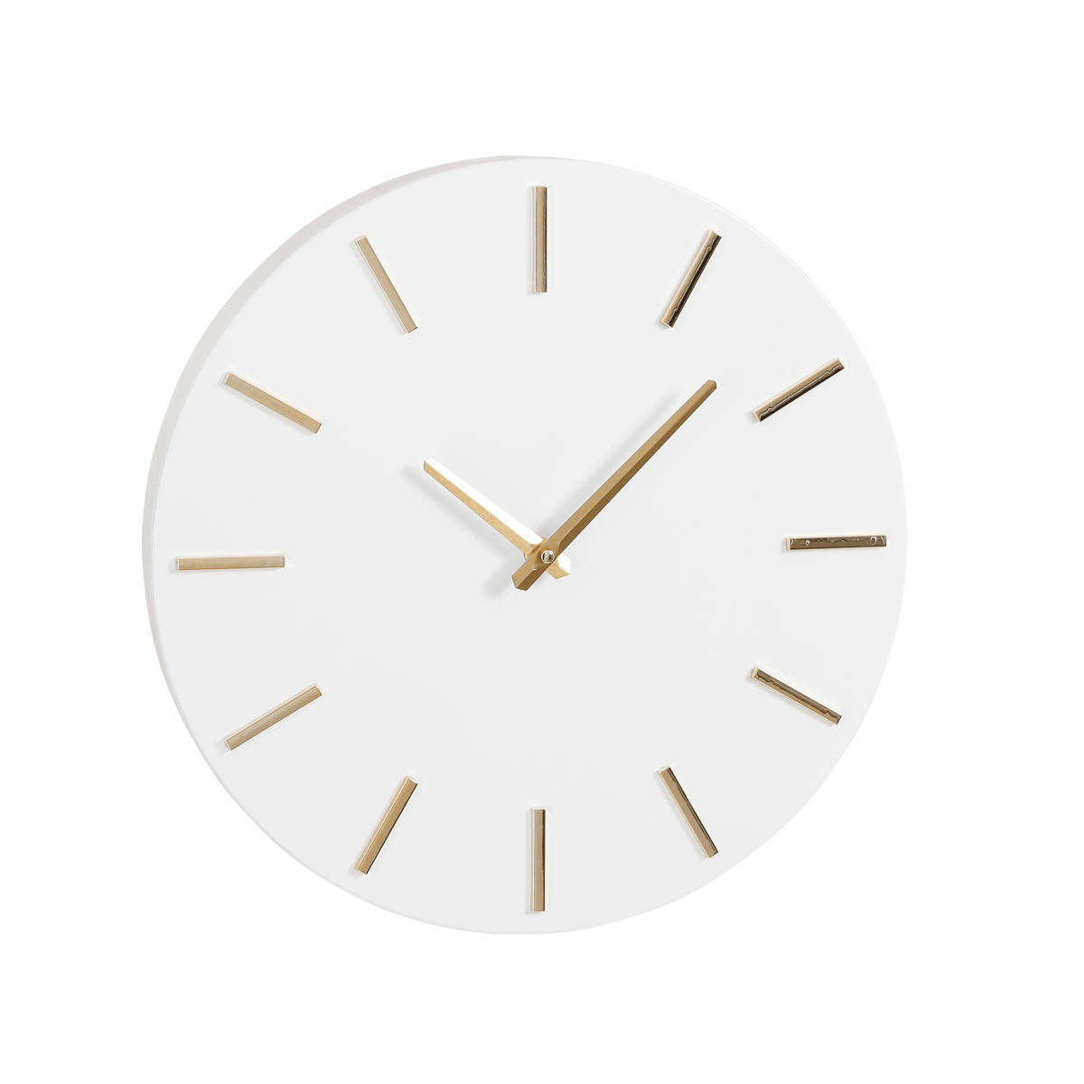 Brixen Wandklok 35,5 cm wit gouden wijzers moderne muurklok