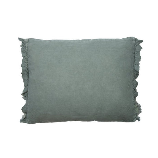 Vintage Linnen Kussen Quirine 50x40 cm oudgroen stijlvol kussen