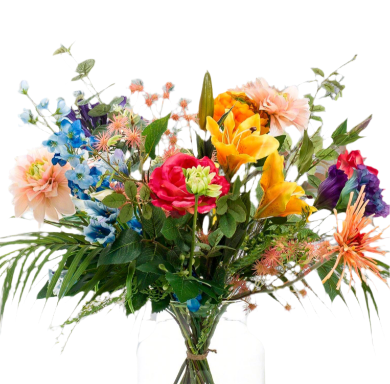 Boeket Pretty Powerful 67 cm – kunstbloemen van Woonware in kleurrijke mix