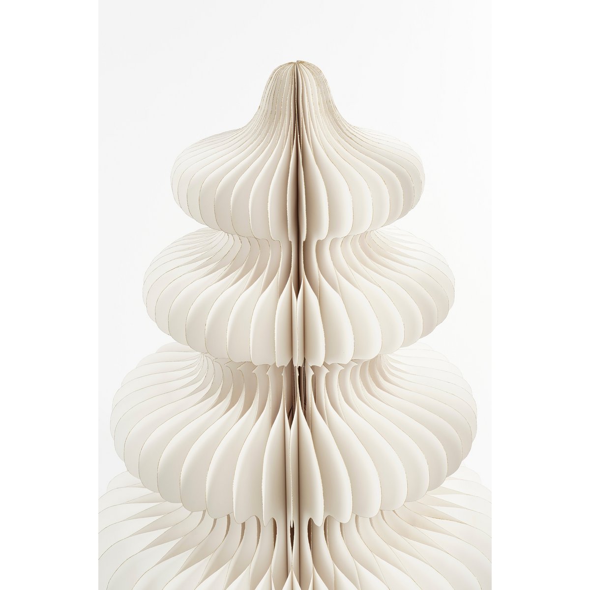 Papieren kerstboom wit 152 cm duurzame kerstdecoratie Woonware