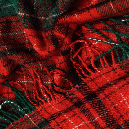 Wollen plaid Tartan Noel rood en groen met klassiek Schots ruitpatroon – Woonware