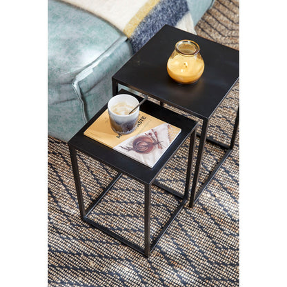 Goa bijzettafels set van 2 zwart H48,5 & H55 – modern en stevig design Woonware