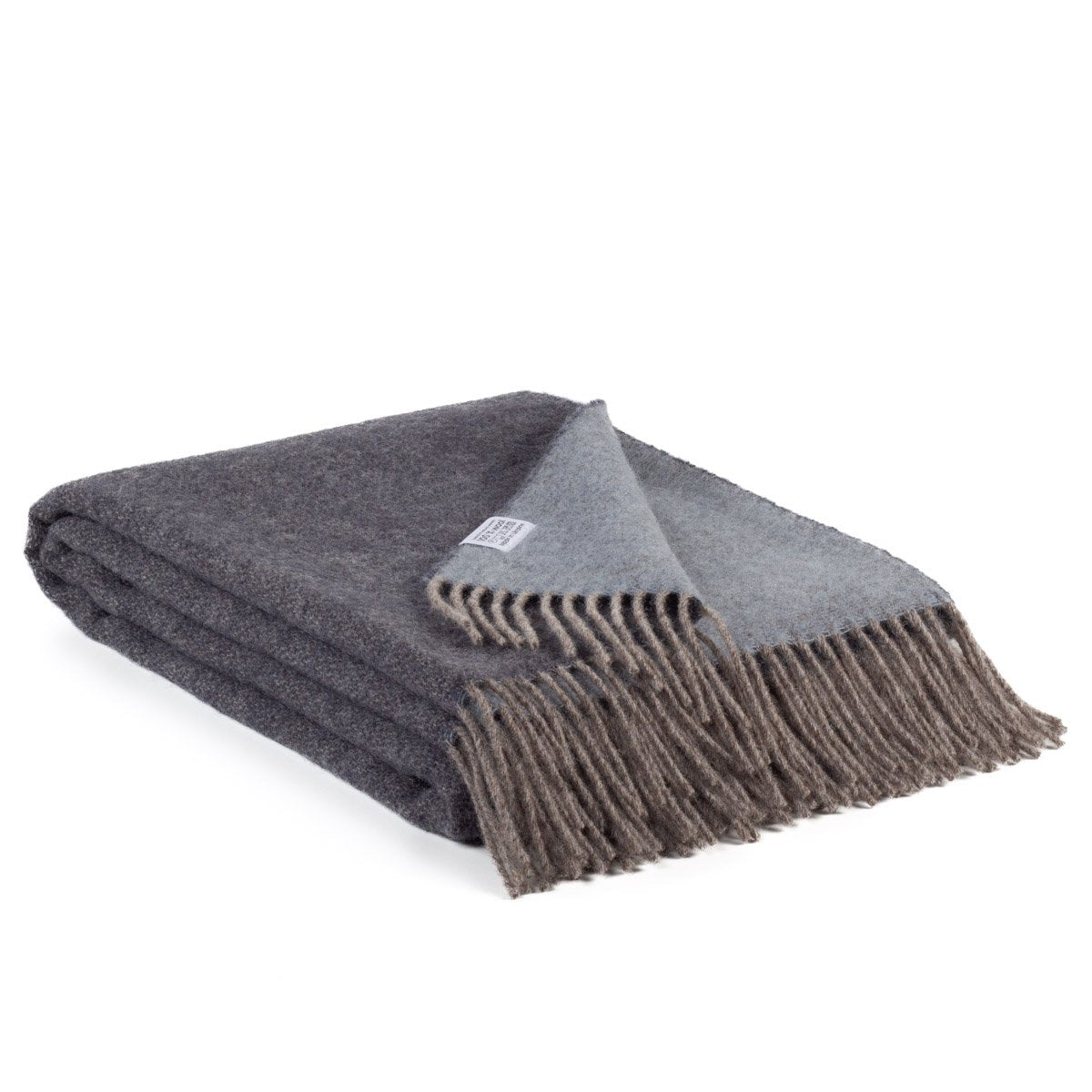 Omkeerbare wollen deken Denim 130x190 cm – dubbelzijdige plaid van wol