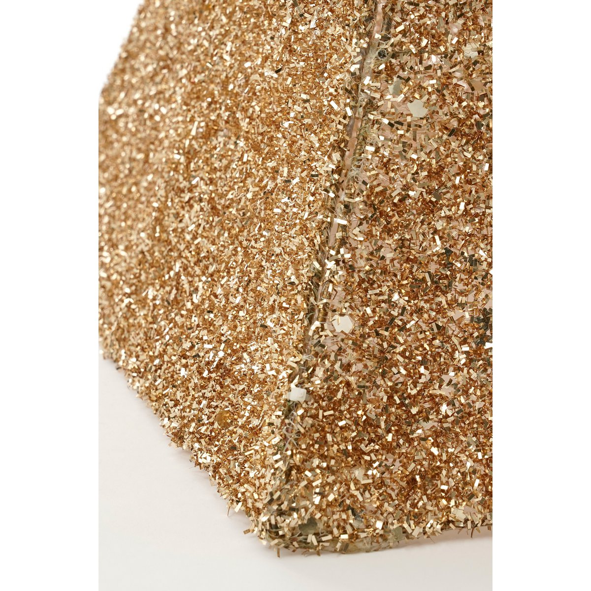 Gouden vierkante kerstboomrok 50 x 50 x 30 cm glitter Woonware