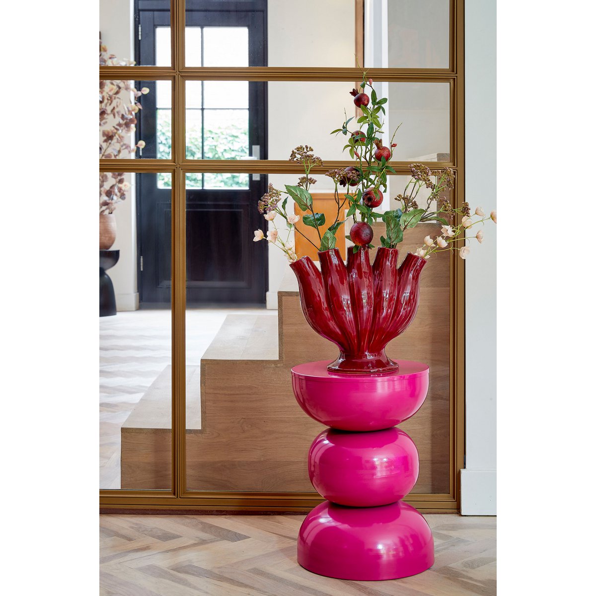 Luna bijzettafel roze fuchsia rond Ø32 cm ijzer Woonware