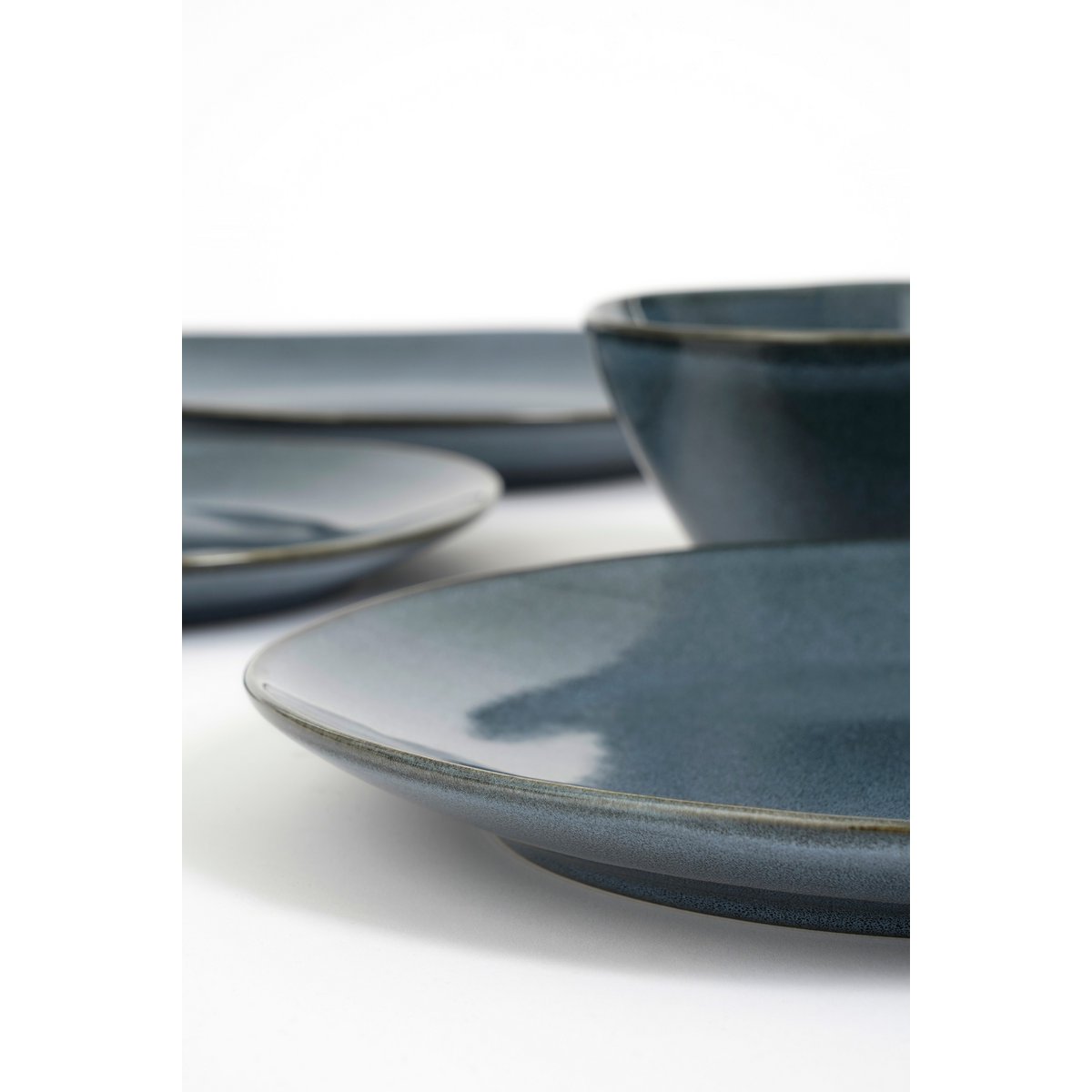 Serviesset 4 persoons grijs steengoed handgemaakt Woonware