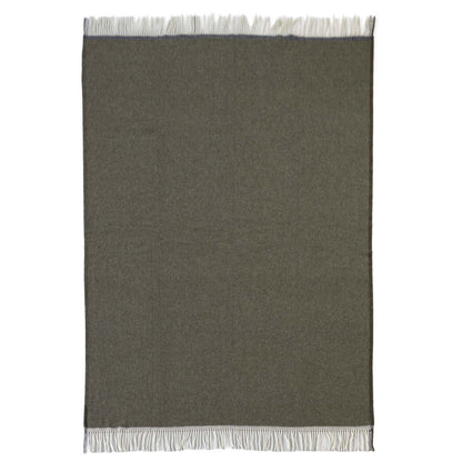 Merino kasjmier plaid Milano Verde Orlo 140x200 diepgroen – luxe zachte deken | Woonware