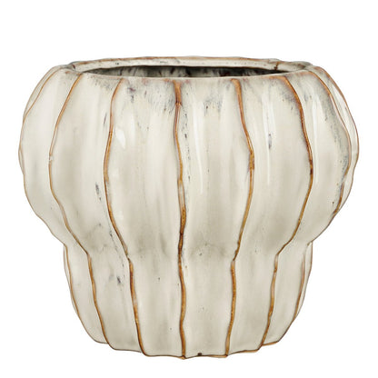 Handgemaakte Altea bloempot wit keramiek – stijlvolle plantenpot van Woonware