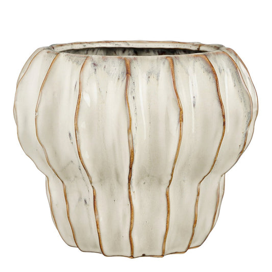 Handgemaakte Altea bloempot wit keramiek – stijlvolle plantenpot van Woonware