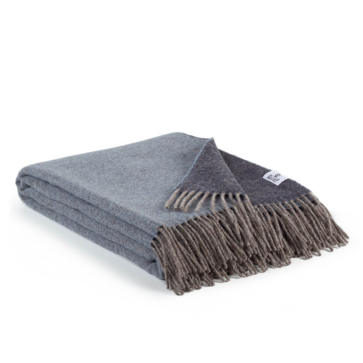 Omkeerbare wollen deken Denim 130x190 cm – dubbelzijdige plaid van wol