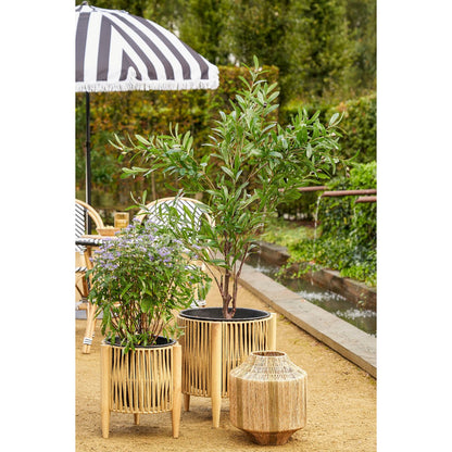 Liliano Lantaarn 36 cm jute donkergroen theelicht decoratie