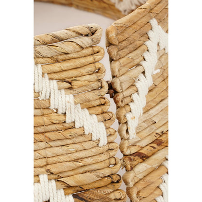 Bananenblad kerstboomrok bruin met wit Ø60 x H25 cm Woonware