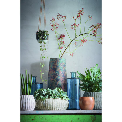 Flesvaas Guan  - Glas Blauw - H26 cm