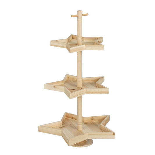 Houten stervormige etagère 52 cm van FSC dennenhout