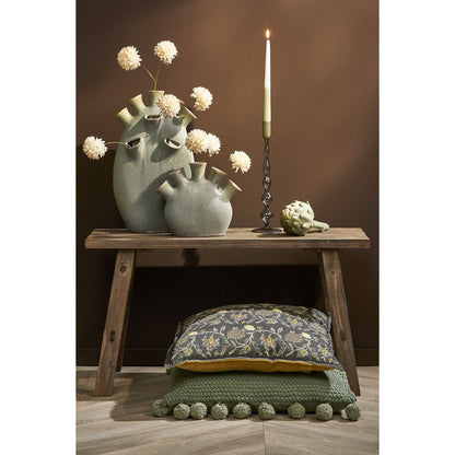 Trent Glazen Kandelaar 33 cm donkergrijs modern tafeldecoratie