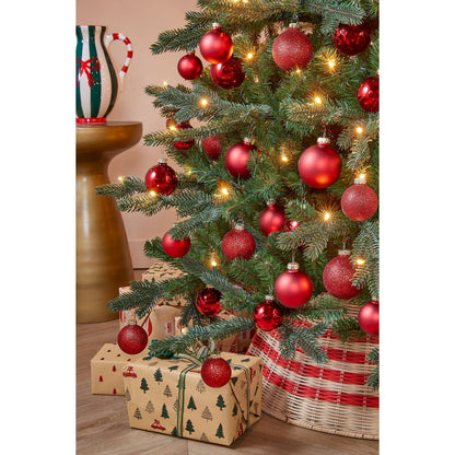 Rotan kerstboomrok beige rood Ø60 cm natuurlijke boommand Woonware