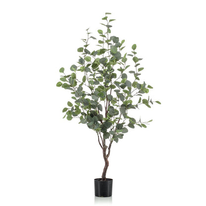 Kunstplant Eucalyptus 120cm – Blauwe Gomboom met realistische groene en zilveren bladeren voor woonkamer of kantoor