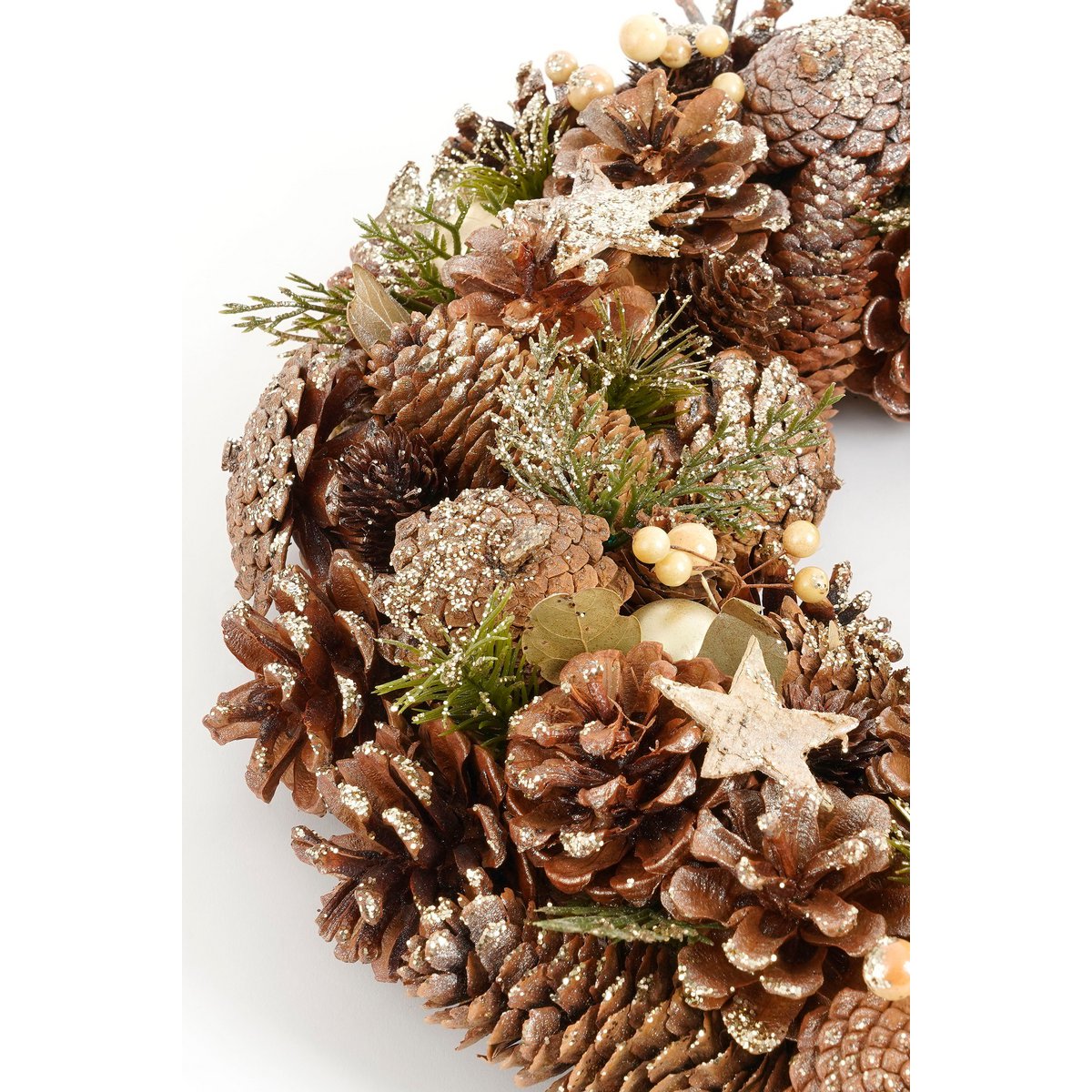 Brant kerstkrans bruin Ø45 cm met dennenappels Woonware