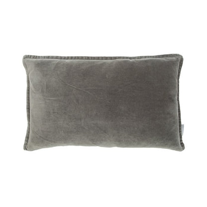 Vintage Fluweel/Linnen Kussen Donkergrijs 50x30 cm Woonware