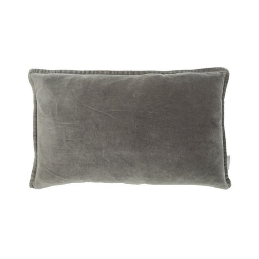 Vintage Fluweel/Linnen Kussen Donkergrijs 50x30 cm Woonware