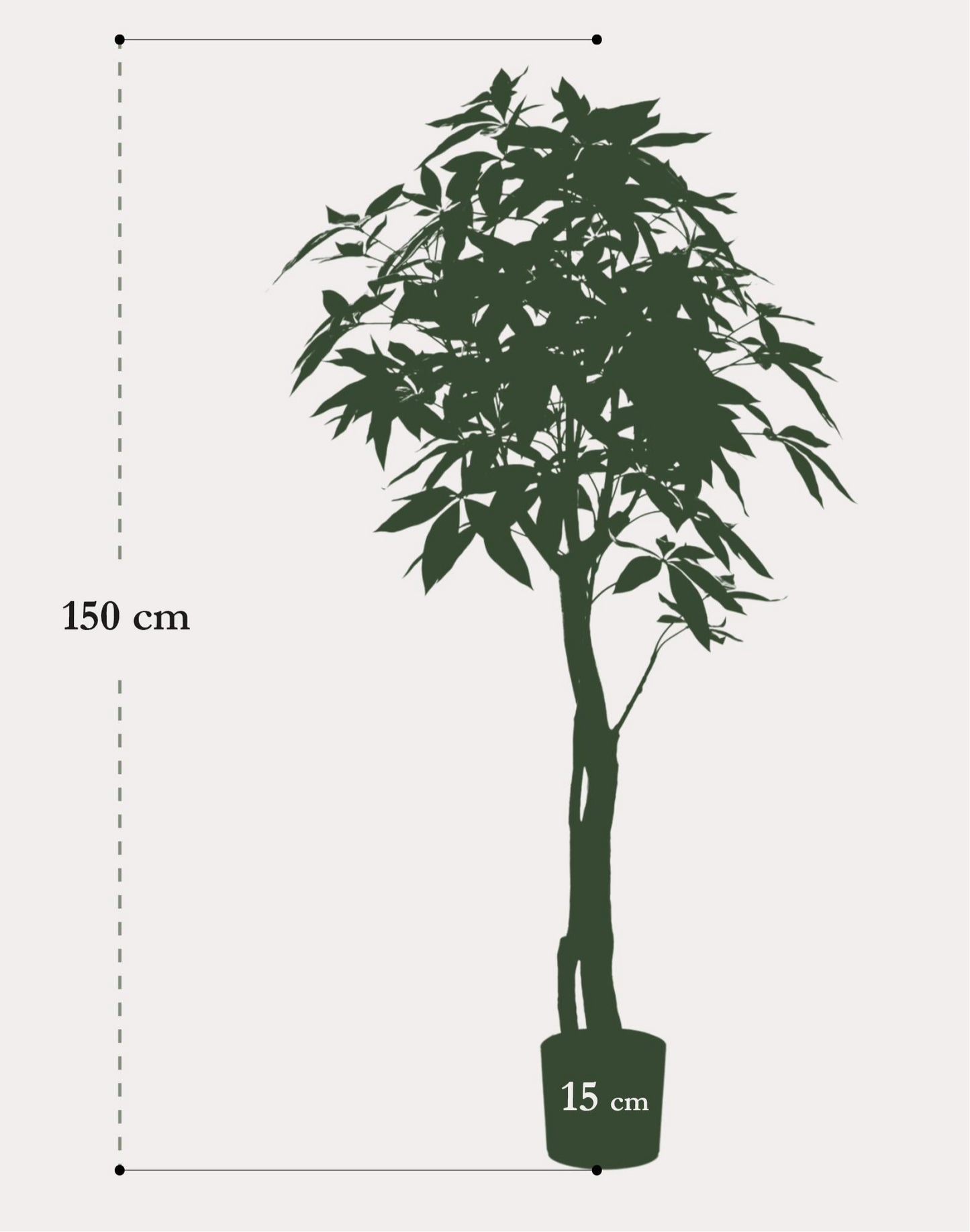 Kunstplant Pachira Aquatica 150cm – Geldboom Groen