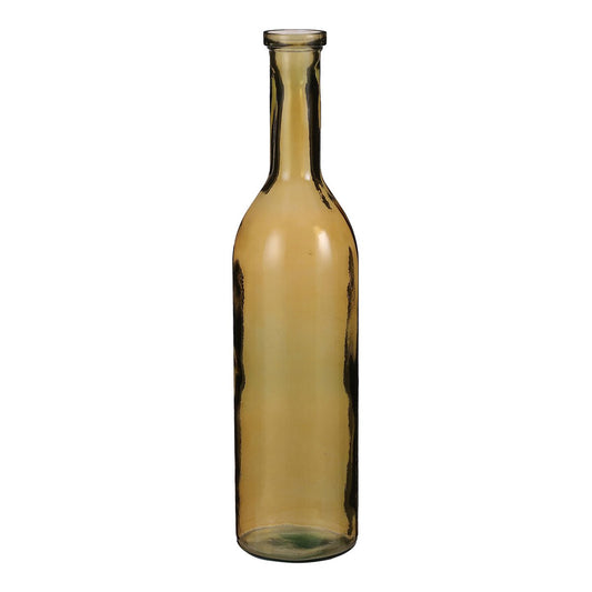 Flesvaas Rioja okergeel 75 cm van gerecycled glas – grote designvaas Woonware