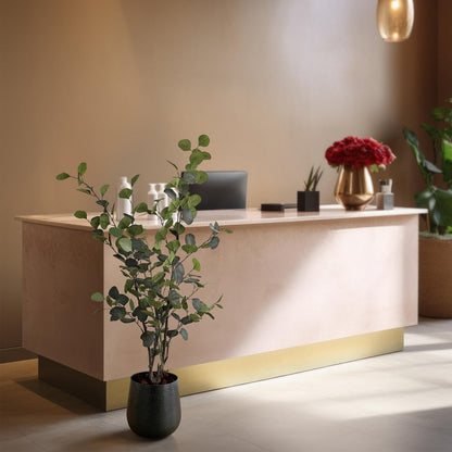 Kunstplant Eucalyptus 120cm – Blauwe Gomboom met realistische groene en zilveren bladeren voor woonkamer of kantoor