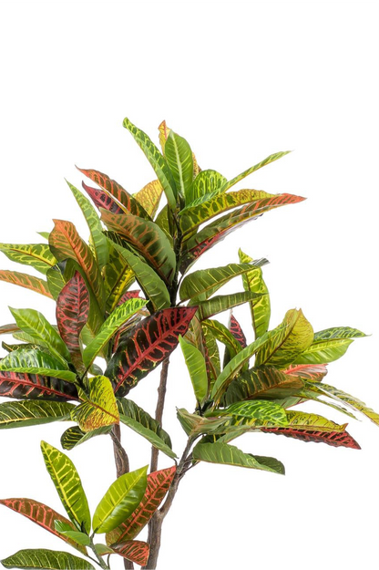 Kunstplant Croton Codiaeum 95cm – Wonderstruik met bontgekleurde bladeren voor woonkamer of kantoor