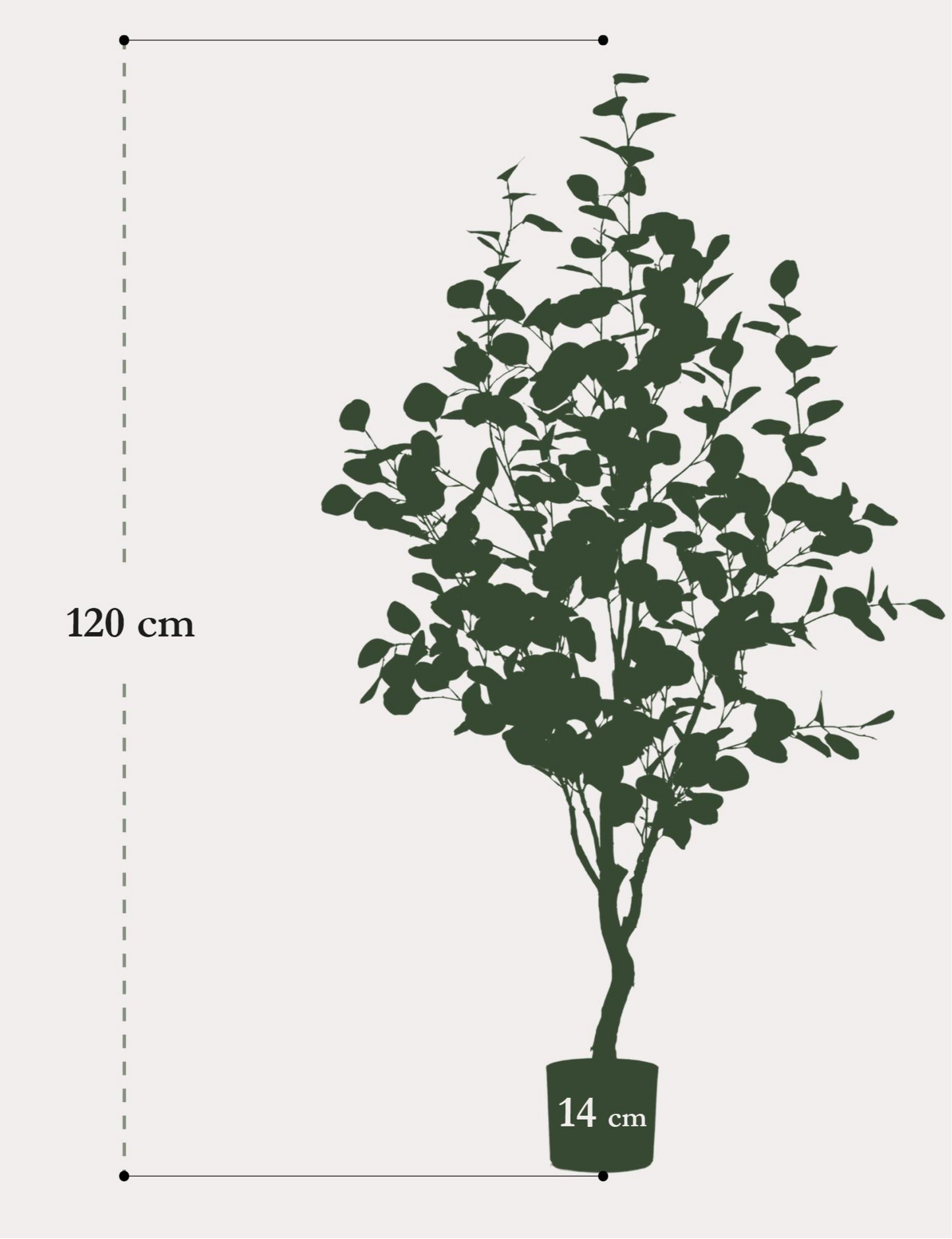 Kunstplant Eucalyptus 120cm – Blauwe Gomboom