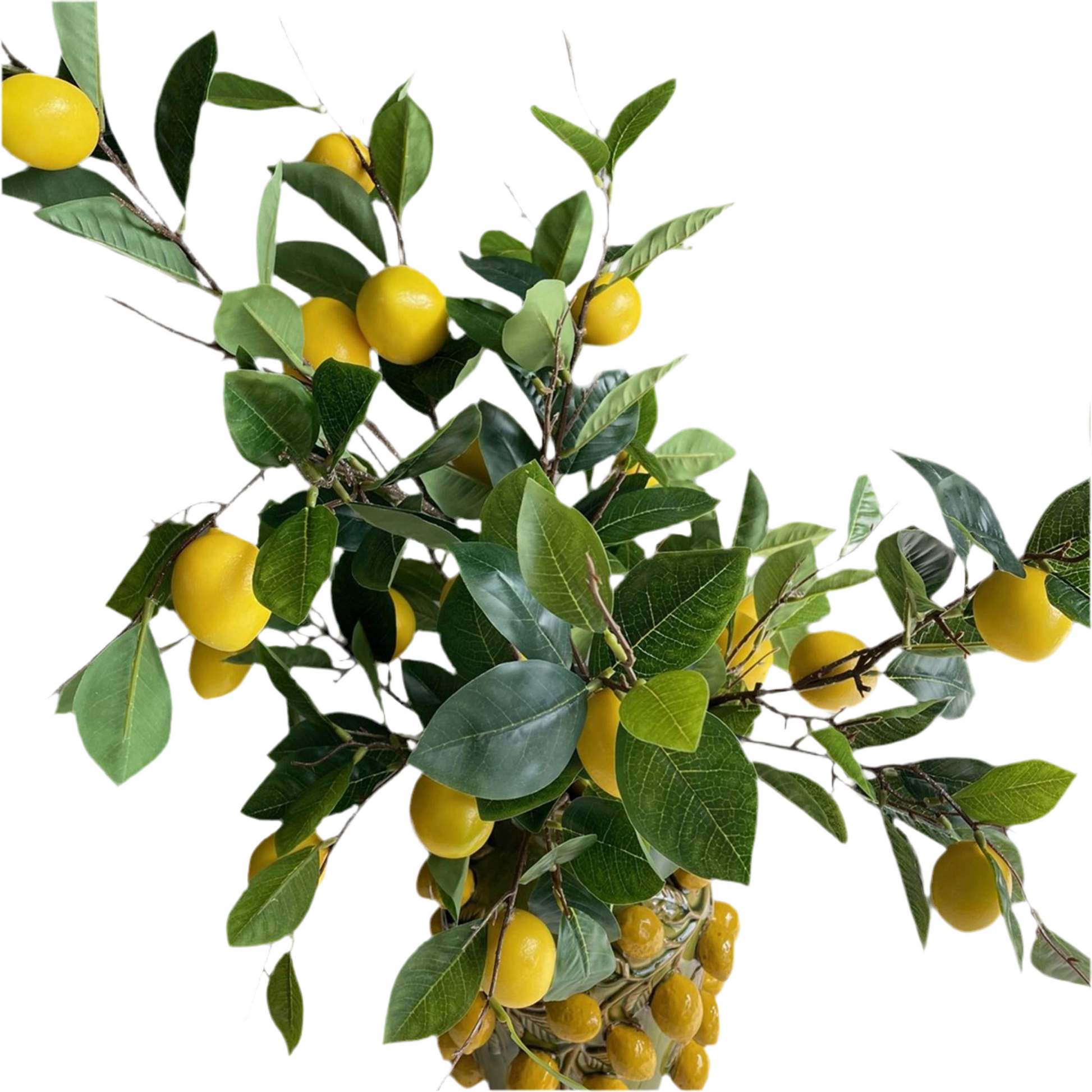 Boeket Lemon Glow 80 cm met realistische citroenen en groene bladeren