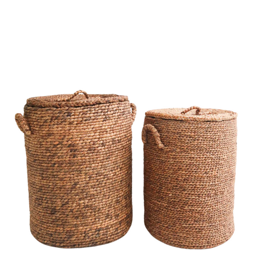 Handgemaakte Ikatmand van waterhyacint – duurzame opberger