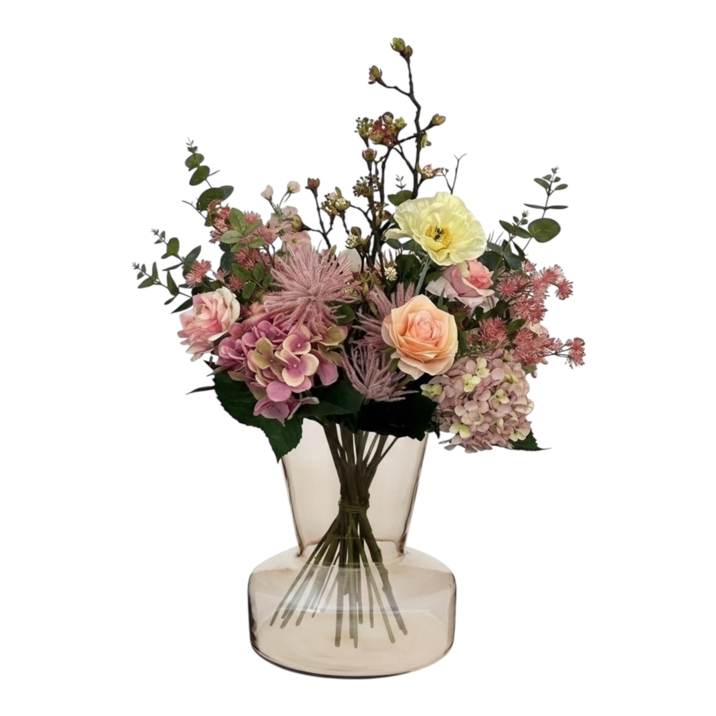 Boeket Mystic Summer 65 cm – kunstbloemen van Woonware in roze, wit en zachtgeel