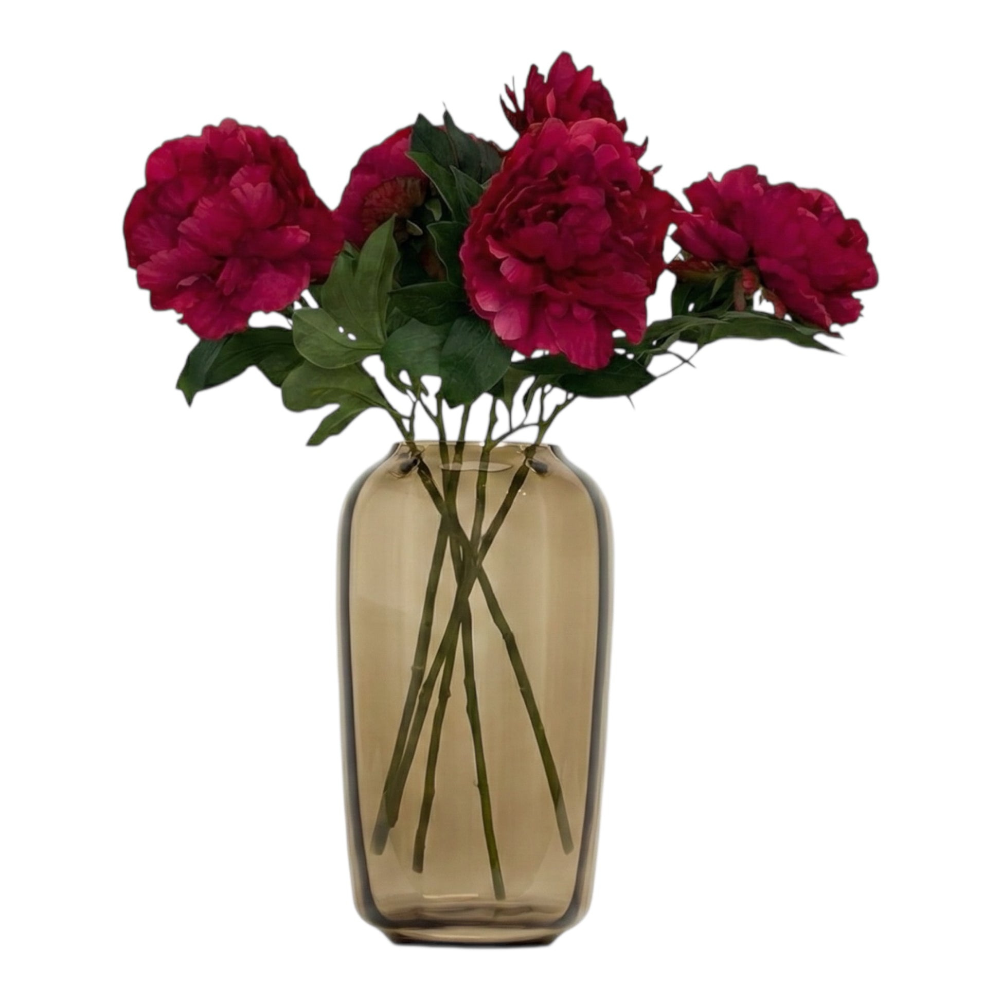 Boeket Peonies donkerroze 65 cm – kunst pioenrozen van Woonware met realistische bloemen