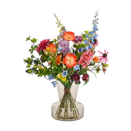 Boeket Electric Love 90 cm – kleurrijk kunstboeket van Woonware met levendige bloemen