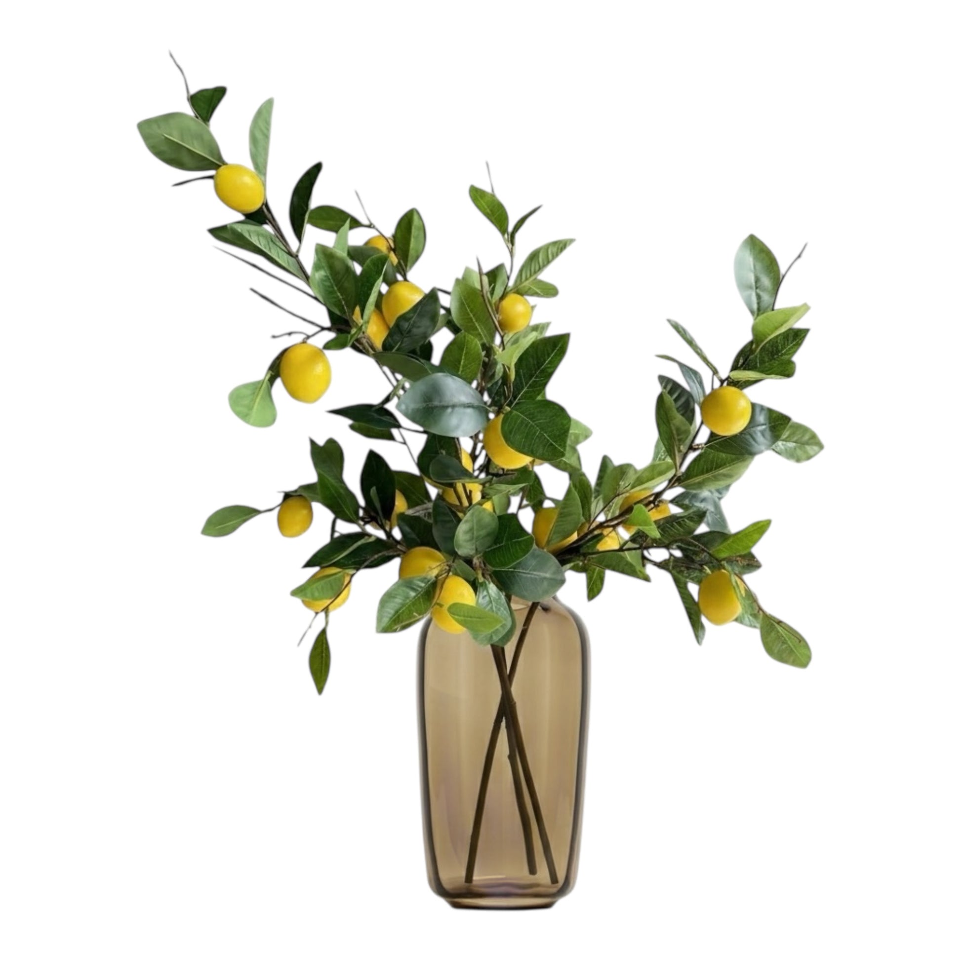 Boeket Lemon Glow 80 cm met realistische citroenen en groene bladeren