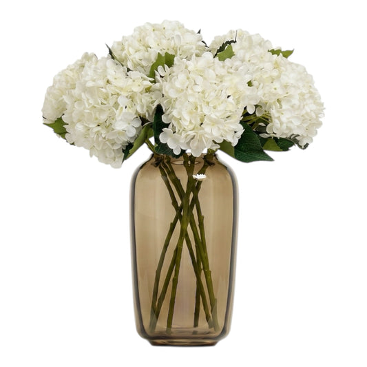 Hortensia takken wit 52 cm – kunst hortensia’s van Woonware in crème witte kleur