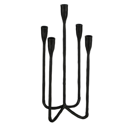 Christy Kandelaar 5 armen zwart aluminium tafeldecoratie