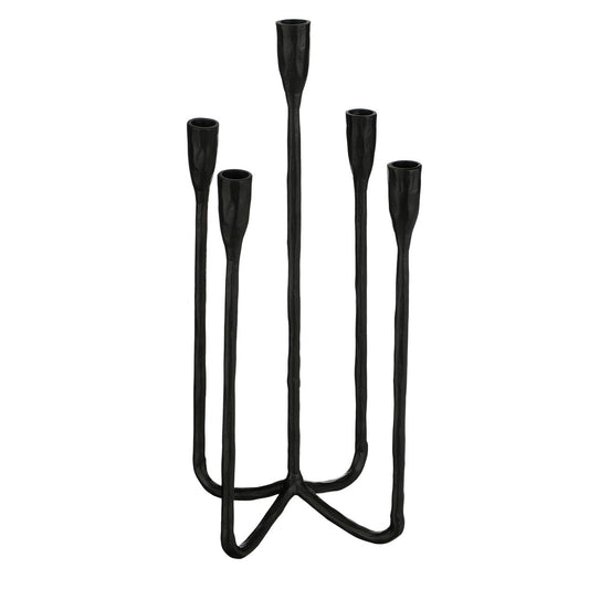 Christy Kandelaar 5 armen zwart aluminium tafeldecoratie