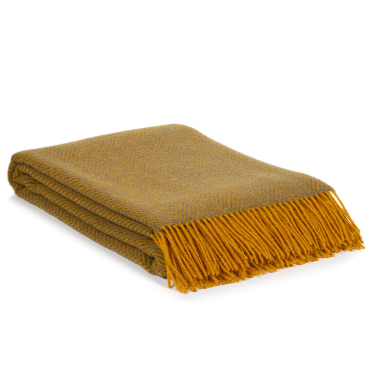 Wollen deken zonsopgang 140x200 geel Nieuw-Zeelandse wol Woonware