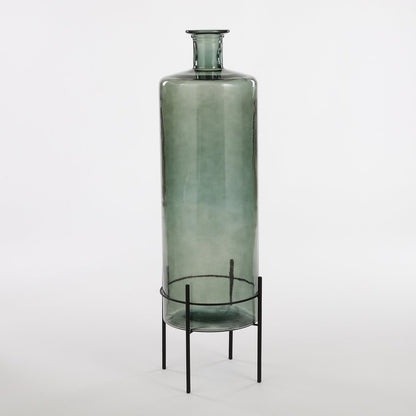 Flesvaas Guan grijsgroen 75 cm van gerecycled glas – designvaas Woonware