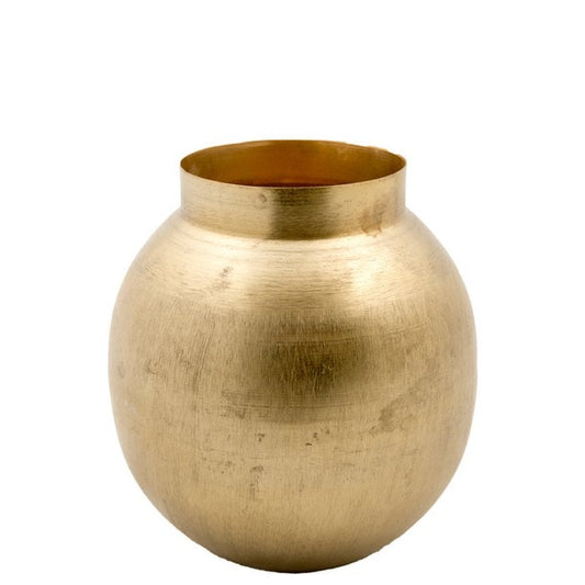 Ronde gouden vaas Stan metalen decoratieve vaas Woonware