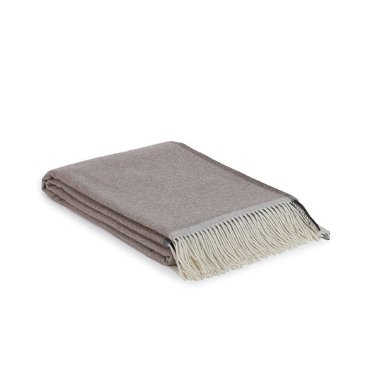 Merino kasjmier plaid Milano bruin 140x200 – luxe zachte deken | Woonware